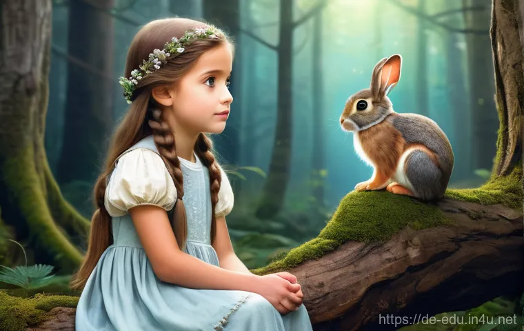 어린이 그림책 만들기 - A brave, small anthropomorphic fox, wearing a snug, knitted blue sweater and a miniature adventurer'...